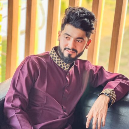 Maroon with golden embroidered Punjabi